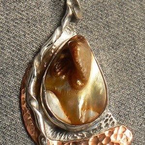 Mabe Pearl in Hammered Copper and Sterling